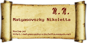 Matyasovszky Nikoletta névjegykártya